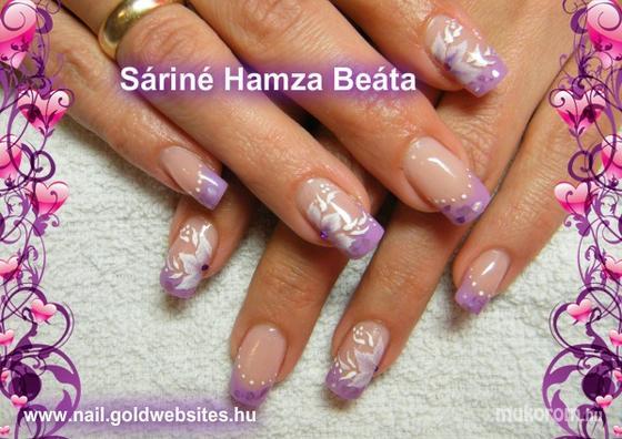 Sáriné Hamza Beáta (Baross Beauty Szalon) - lila kagylólapos kisvirágokkal - 2012-03-16 16:46